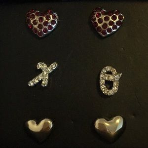 Avon Hugs and Kisses Stud Earrings Trio